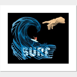 Surf Creation Michelangelo Big Blue Wave Posters and Art